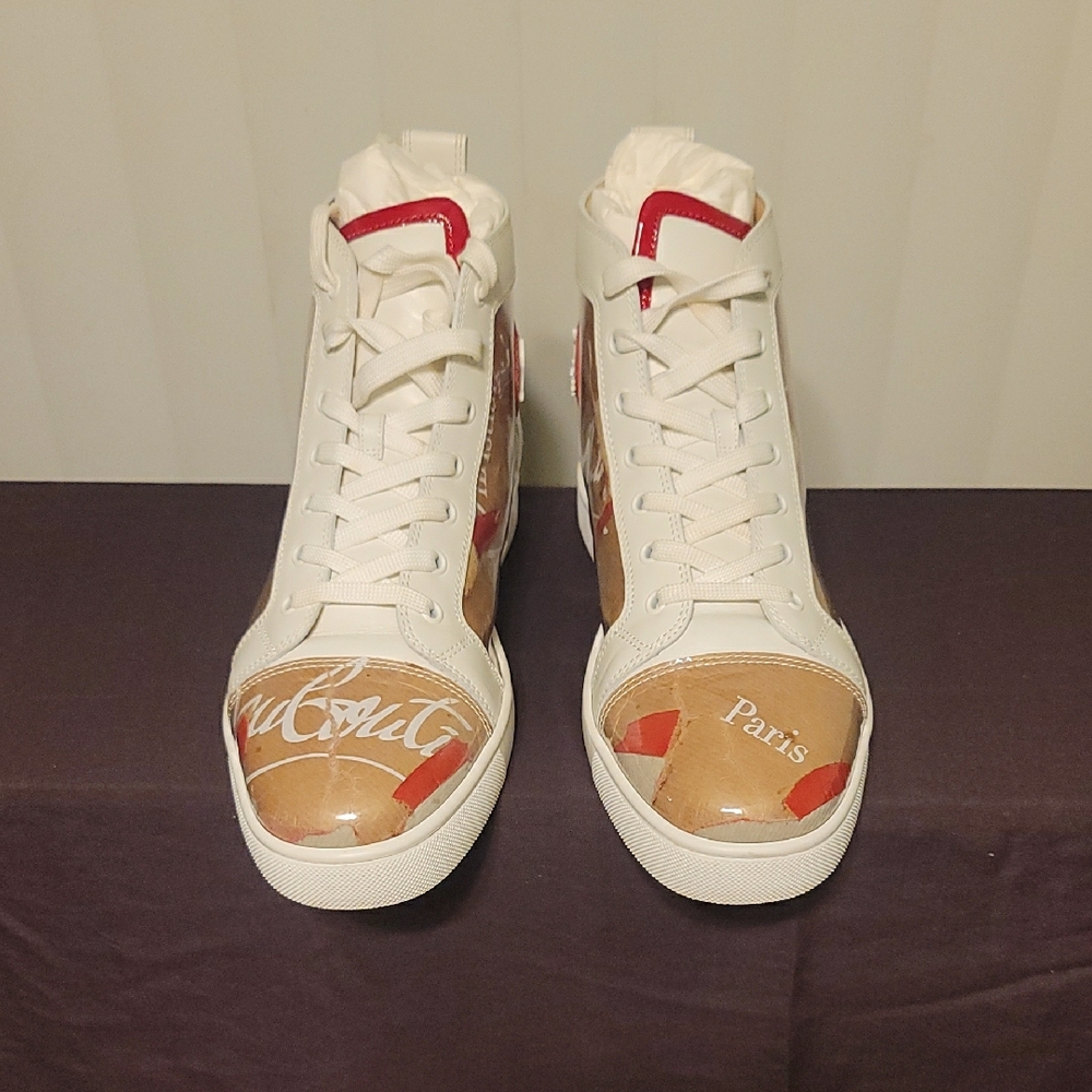 Christian Louboutin White and Red Sneakers - Picture 2 of 6